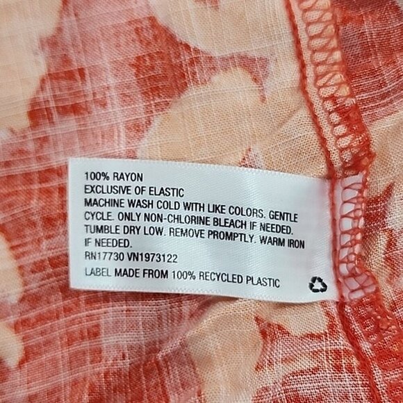 Ava & Viv Dress Tank Pockets Flowy Ruffles Midi Orange Tropical Women's 2X - Picture 5 of 5